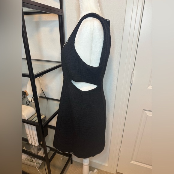 NWT Avec Les Filles Womens Contrast Trim Mini Sheath Dress Black Cream Size L - Picture 5 of 8